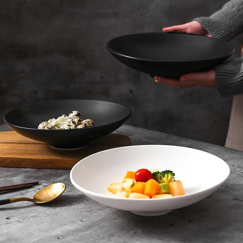 Matte White Ceramic Douli Bowl Plate 10 inches