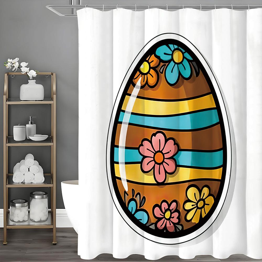 

Easter Egg Shower Curtain, Bathroom Decorative Shower Curtain, Waterproof Shower Curtain with Hooks 90*180cm