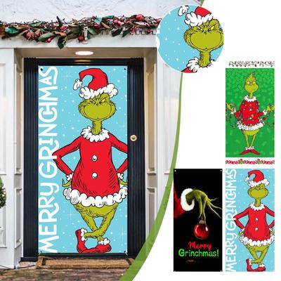 Weihnachtstürbreite Polyestertuch Weihnachts- und Neujahrsdekoration Weihnachtstürvorhang Weihnachtsdekoration 180 * 90cm