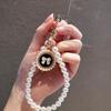 Simulation Pearl Keychains Love Flower Pendant For Bag Car Doll Pendant Beaded Key Charm Decoration For Women Mobile Phone DIY