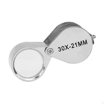 Jeweler Loupe Magnifier Foldable Handheld Pocket Metal Glass Construction Easy To Use
