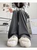 2024 Women's Glutinous Rice Wide-Leg Pants - Spring/Autumn Casual Loose Straight-Leg Style