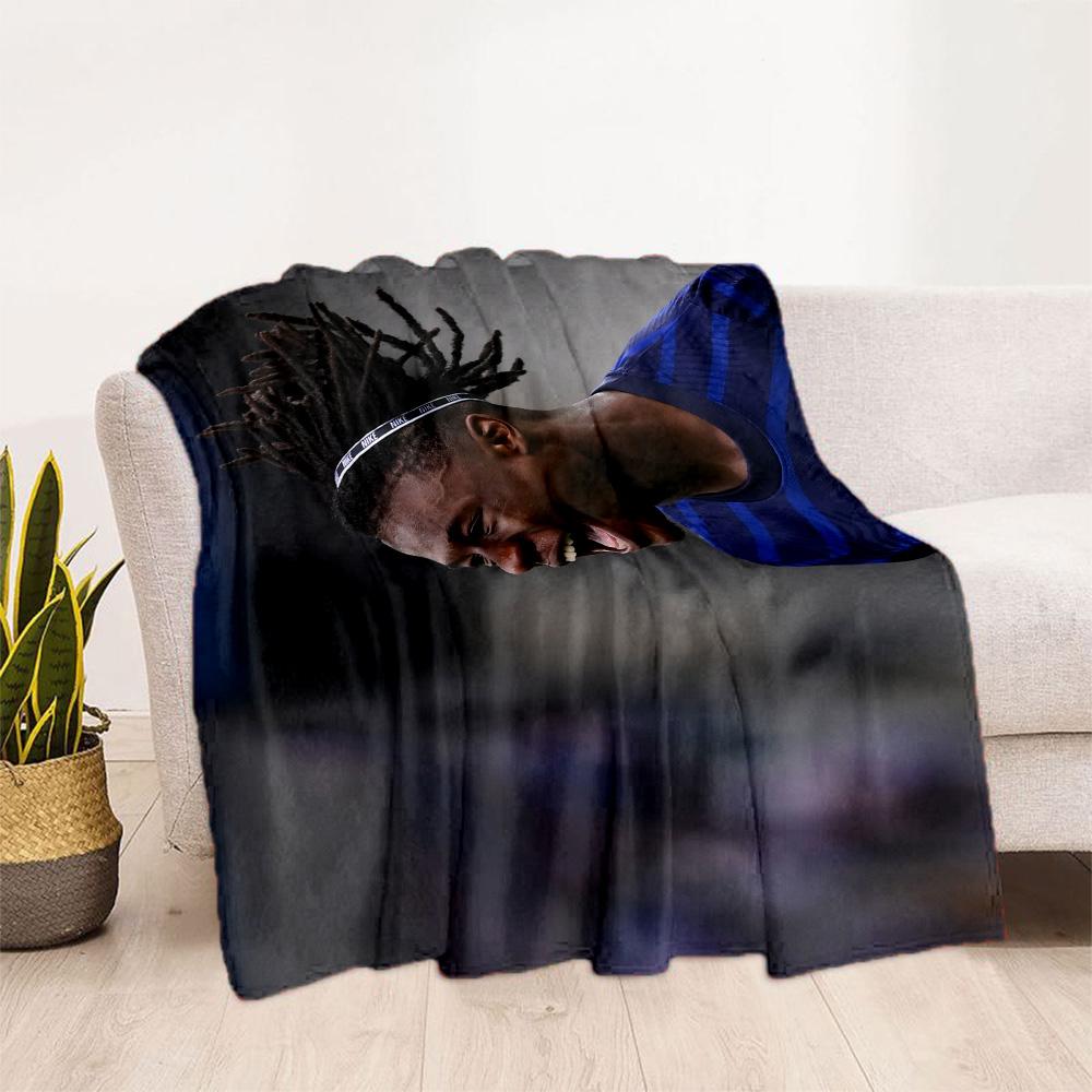 Football Player Action Blanket Soft Warm Cozy Suitable for Chair Office Picnics Four Seasons Universal Warmthful Decor Gifts For Family Or Friends