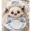 niannyyhouse 15cm Plush Maid Outfit with and Cotton Doll Clothes Hairband, Dress, Apron, Shorts, (Light Blue)