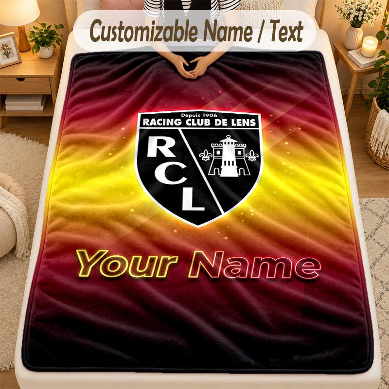 Flannel Blanketracing club de lens Custom Name Text Personalized Soft Warm Throw Blanket Home Decor Gift