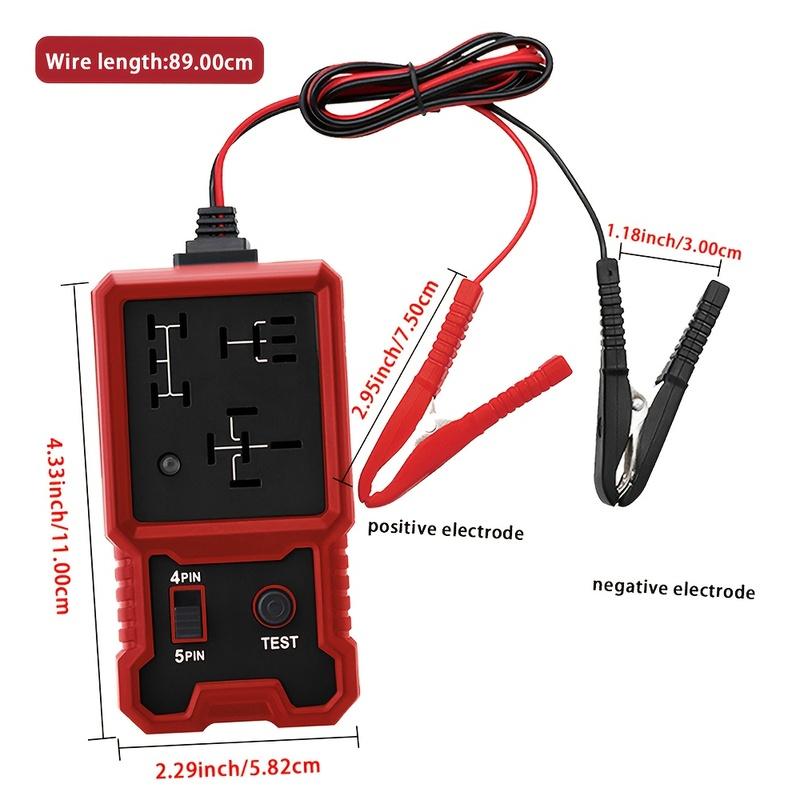 12V Car Relay Tester with Battery Clip - Universal 4/5 Pin Compatibility, Car Diagnostic Tool, Car Repair Kit, Durable and Sturdy, Car Diagnosis |
