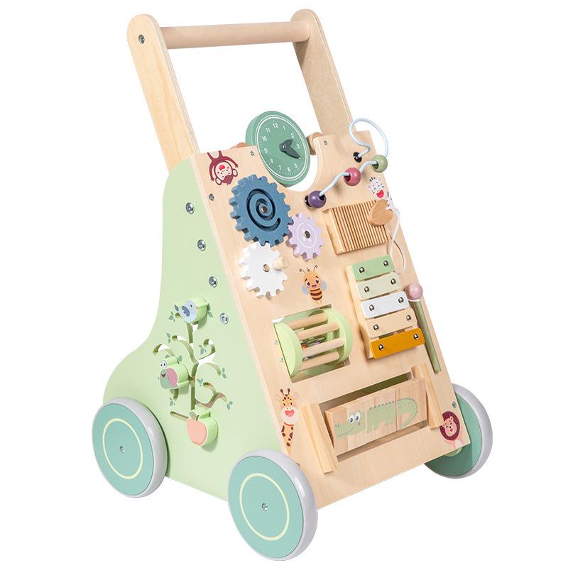 Multifunctional Wooden Baby Walker and Stroller