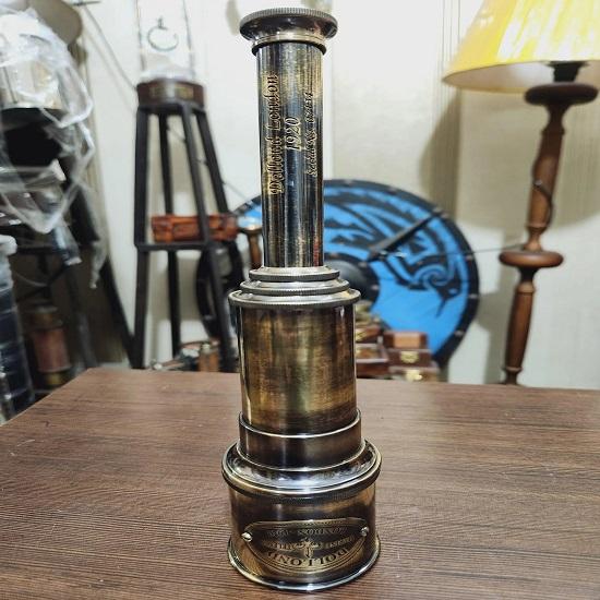 Brass Telescope Spyglass  Naval Scope, Nautical Decor Gift, Pirate Maritime Collector’s Display