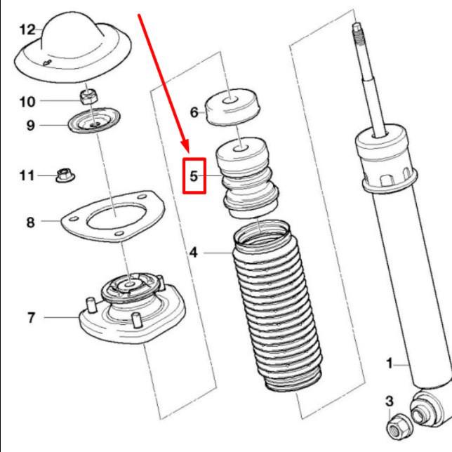 BMW X5 E53 Rear Shock Absorber Bump Stop 33536751030