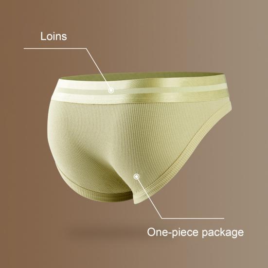 Men Briefs Mid-rise Elastic Waistband Solid Color U-Convex Panties High Elasticity Soft Breathable Slim Fit Underwear