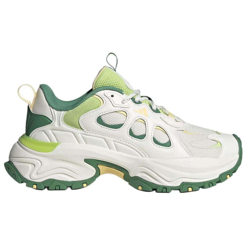 Adidas Cushioning Wear-Resistant Low-Top Chunky Sneakers Women's White Green Sneakers JQ7621