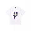 2024 summer star of the same style, beautiful tide short-sleeved purple letter printing casual loose T-shirt, same for men and women