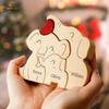 Elephant Family Wooden Art Puzzle DIY Cute Family Member Elephant Puzzle Tabletop Decoration Mother's Day Father's Gift Warm Gif