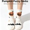 Halloween Coral Velvet Women's Socks Don't Shed Hair Cartoon Warm Middle Socks