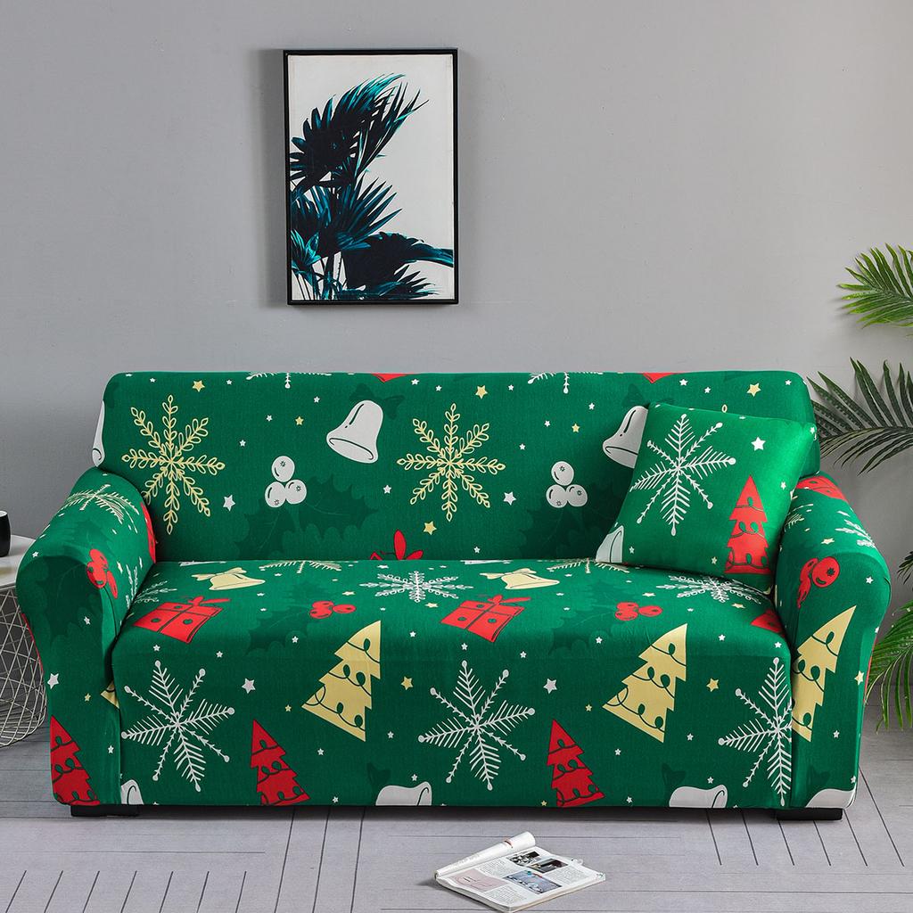 1pc Christmas Sofa Slipcover Stretch Non-slip Sofa Cover Festical New Year Xmas Couch Cover Universal Sofa Protector Home Decor