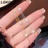 LGKGL S925 silver plated 18-karat gold four-leaf clover Full Star bracelet Simple zircon silver women's commute