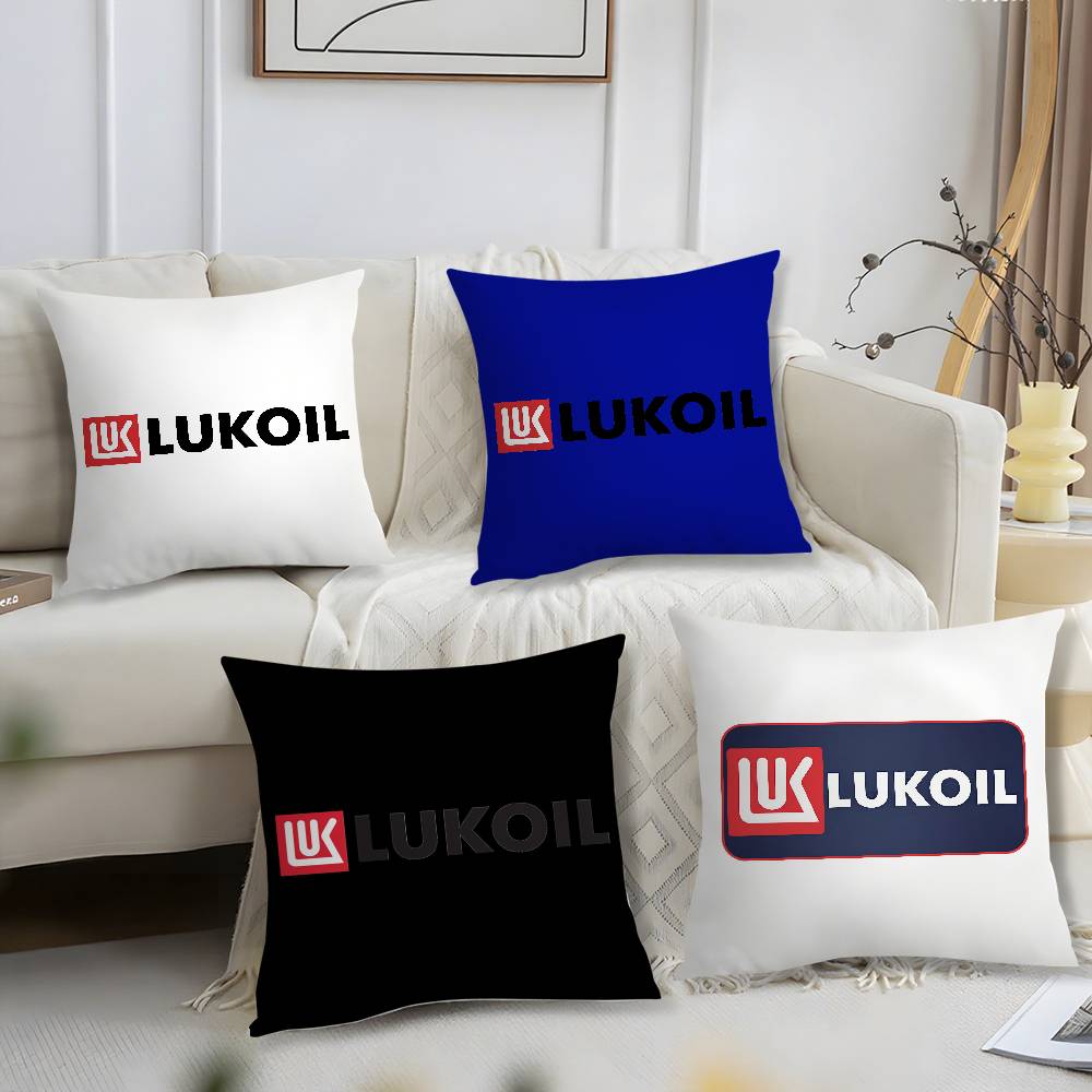 Pillow Case Fashion L-Lukoil Sofa Short Plush Double-Sided Hd Printing Room Home Office Gift Cushion Cover