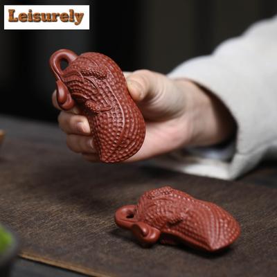 Peanut Pendant Purple Clay Longevity Fruit Tea Pet Elegant Lucky Model Tea Figurine Play Toys Tea Statue Ornaments Supplies Gift
