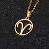European and American Titanium Steel Simple 12 Constellation Necklace High-end Hollow Pendant Ins Male and Female Constellation Symbols