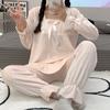 Womens Winter Flannel Pajama Set Thick Warm Cozy Lounge Wear Korean Style Sweet Casual Home Outfit