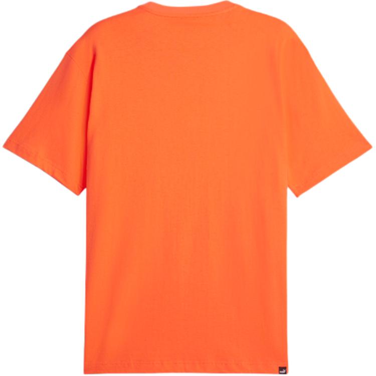 Puma Logo Pattern Round Casual Loose Short Sleeve T-Shirt Men Tops Bright-Orange 678357-60