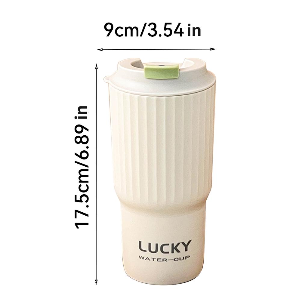 WORTHBUY 650Ml Cute Plastic Milk Coffee Cup With Lid Travel Sport Portable Large Capacity Water Cup Tumbler For Kids Adult