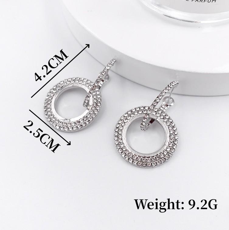 Design Creative Jewelry High Quality Crystal Earrings Round Gold And Silver Earring Wedding Earrings Ladies Brincos De Festa