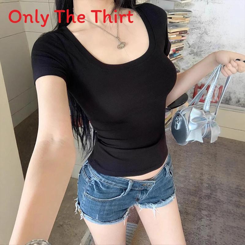 Sexy Girl T Shirt Women Slim Fit U Neck Short Sleeve Casual Tops For Daily Wear