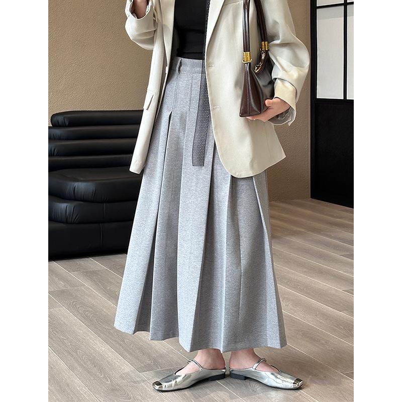 Spring Korean-Style High-End A-Line Pleated Midi Skirt Suit - Juzhi 2551-1