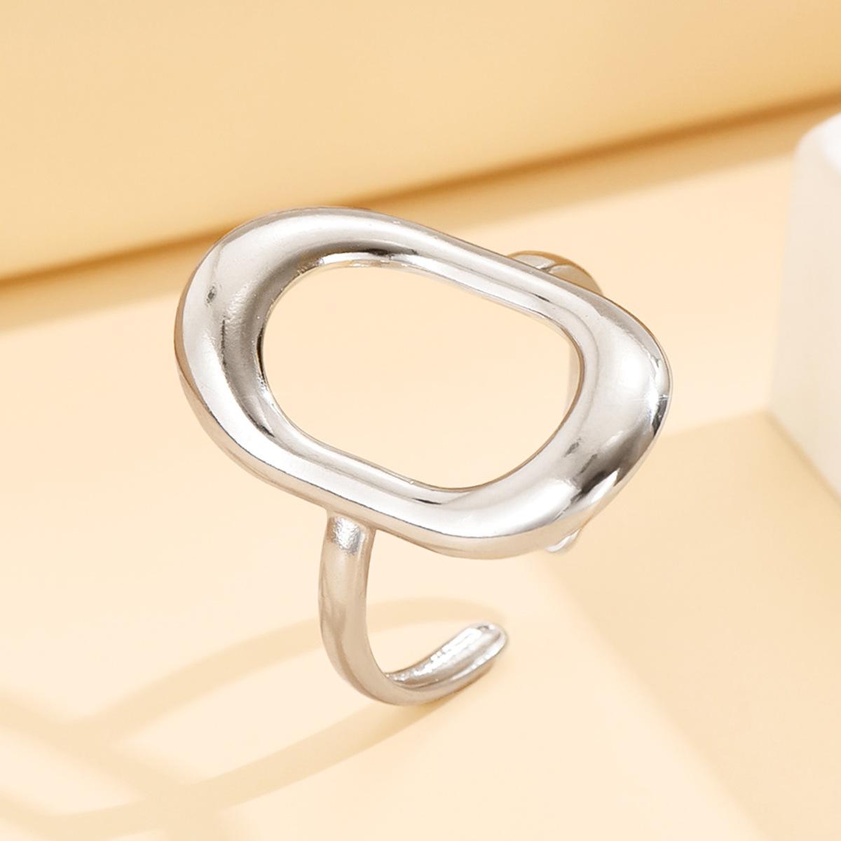 Unisex Geometric Round Drum Stainless Steel Ring: Retro Openable Couple s Jewelry