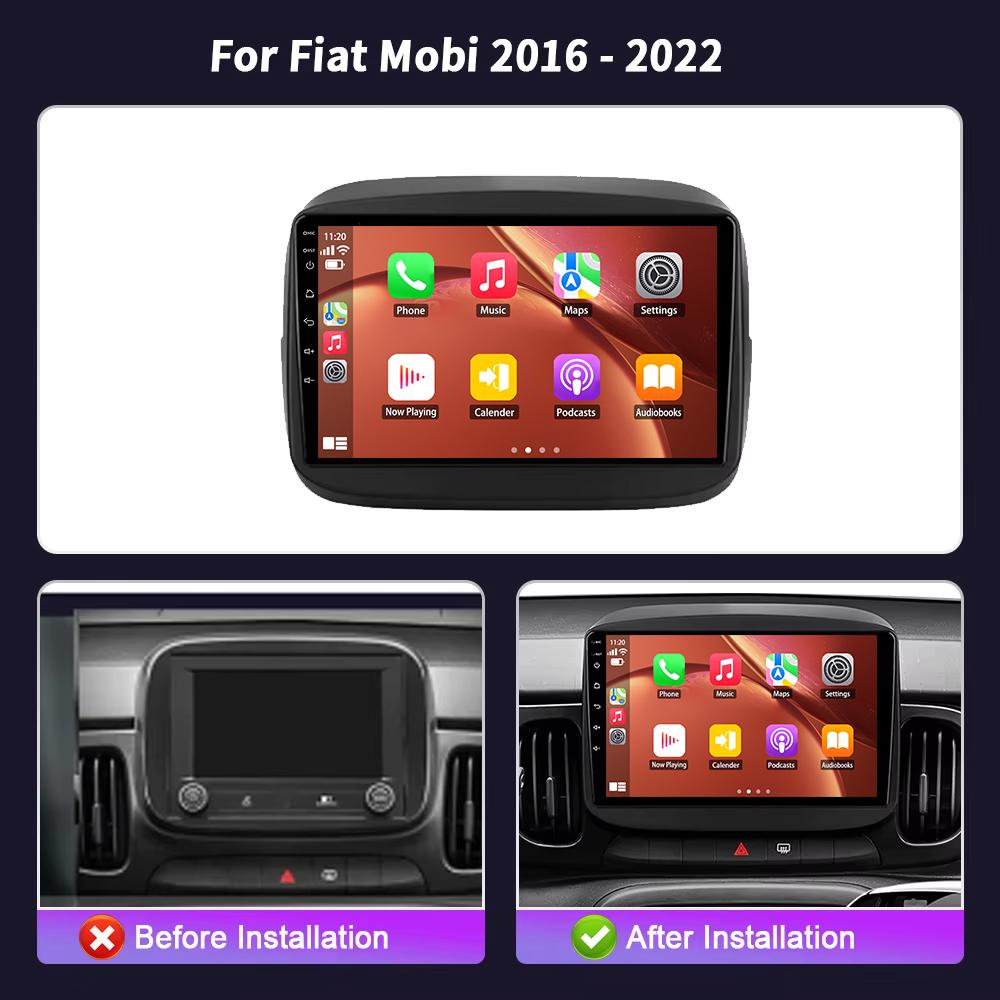 4G Pentru Fiat Mobi 2016 - 2022 Radio Auto Recorder Multimedia Player Video Navigație GPS CarPlay Stereo Android Auto DVD