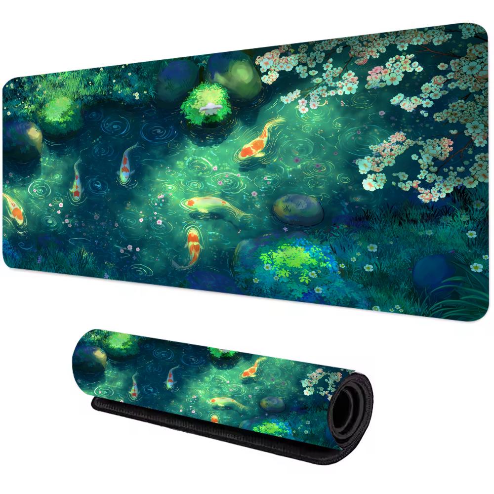 Gaming Mouse Pads Koi Taichi Neutral Table Mats Computer Mousepad Company Big Deskmat 90x40 Large Gamer Mousepads Fish Mouse Mat