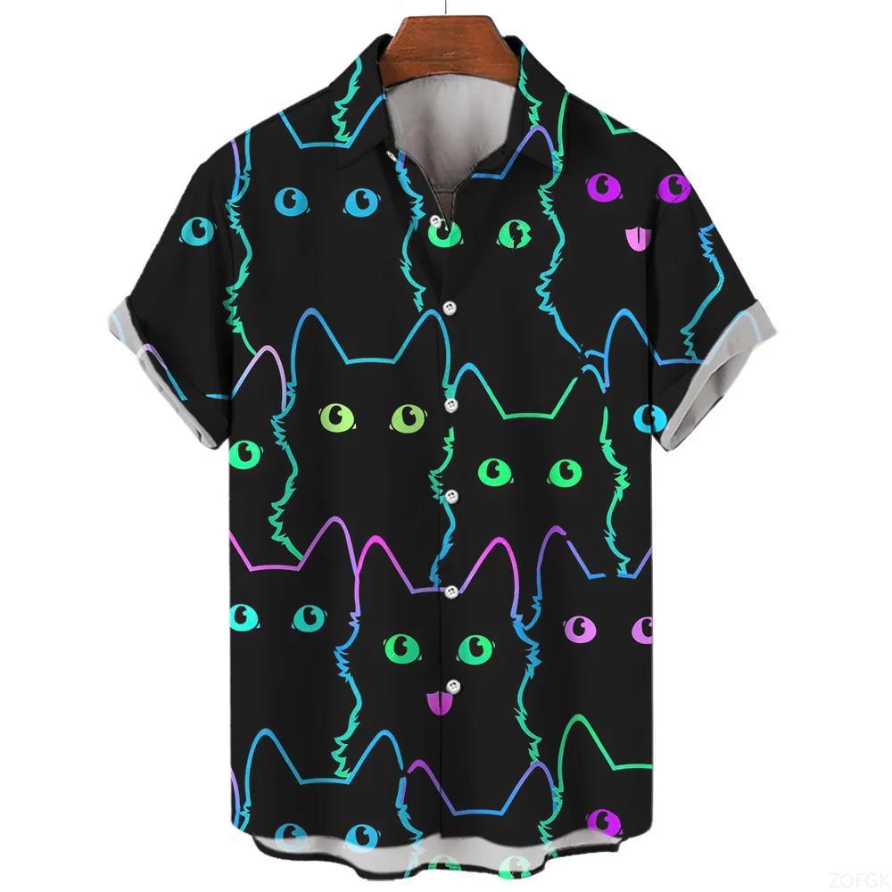 Demonic Horror 3D Printed Hawaiian Shirt Men's Loose Breathable Summer Short Sleeve