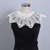 White Retro Hanfu Cloud Shoulder Shawl with Lace Trim & Embroidery for Women