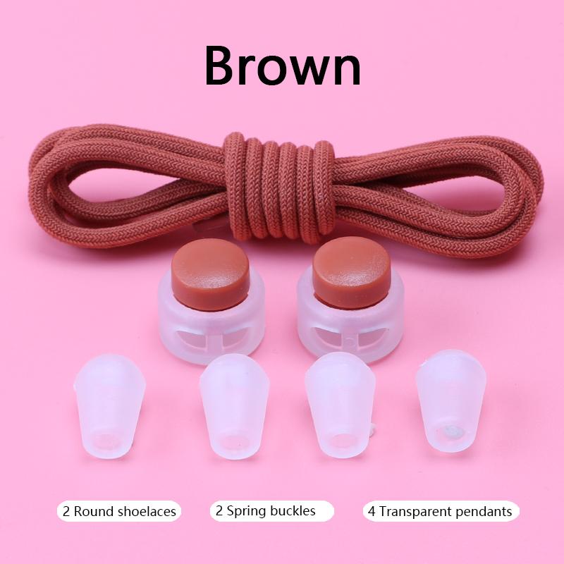Spring Lock Shoelaces No Tie Shoe Laces Sneakers Round Elastic Shoe Lace Kid Adult Quick Without Ties Shoestrings Rubber Bands