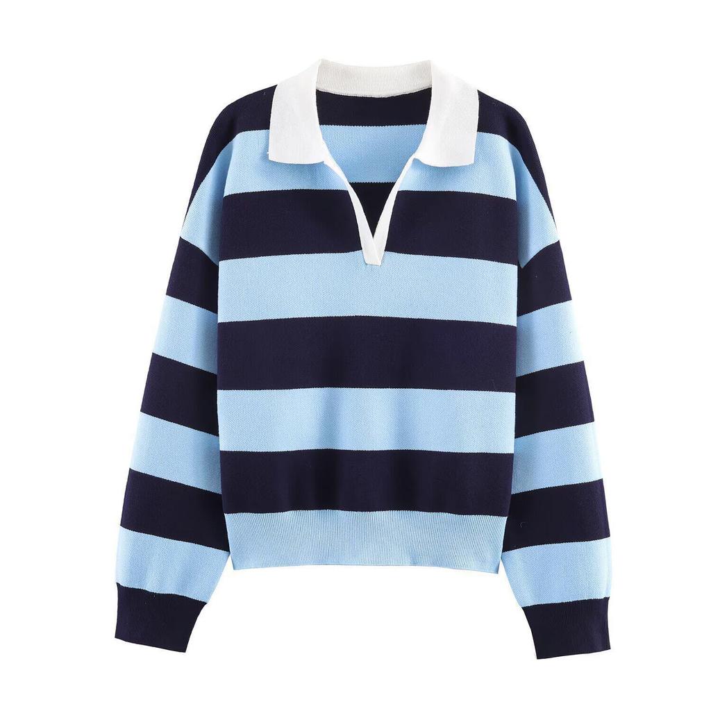 ZAZA fatto in casa stile europeo e americano, abbigliamento da donna all'ingrosso, temperamento alla moda e versatile, maglieria casual multicolore transfrontaliera