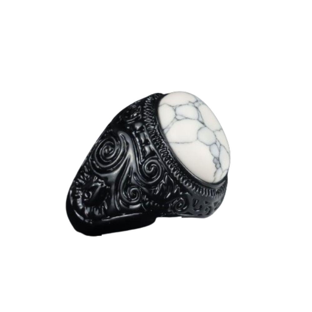 

Кольцо «Тигровый глаз» в стиле панк Черное кольцо на сустав в стиле панк Личное черное мужское кольцо с гравировкой 8 белый