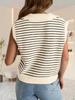 Women's V Neck Cap Sleeve Knit Sweater Vest Summer Sleeveless Pullover Top