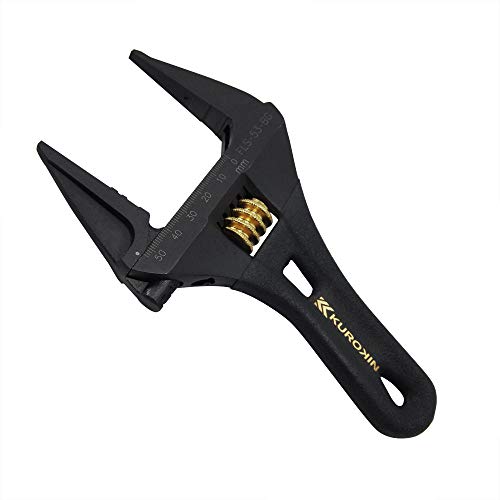 

Fujiya Light Short Monkey Wrench, Black & Gold, with Grip, FLS-53-BG, Maximum Opening: 53mm