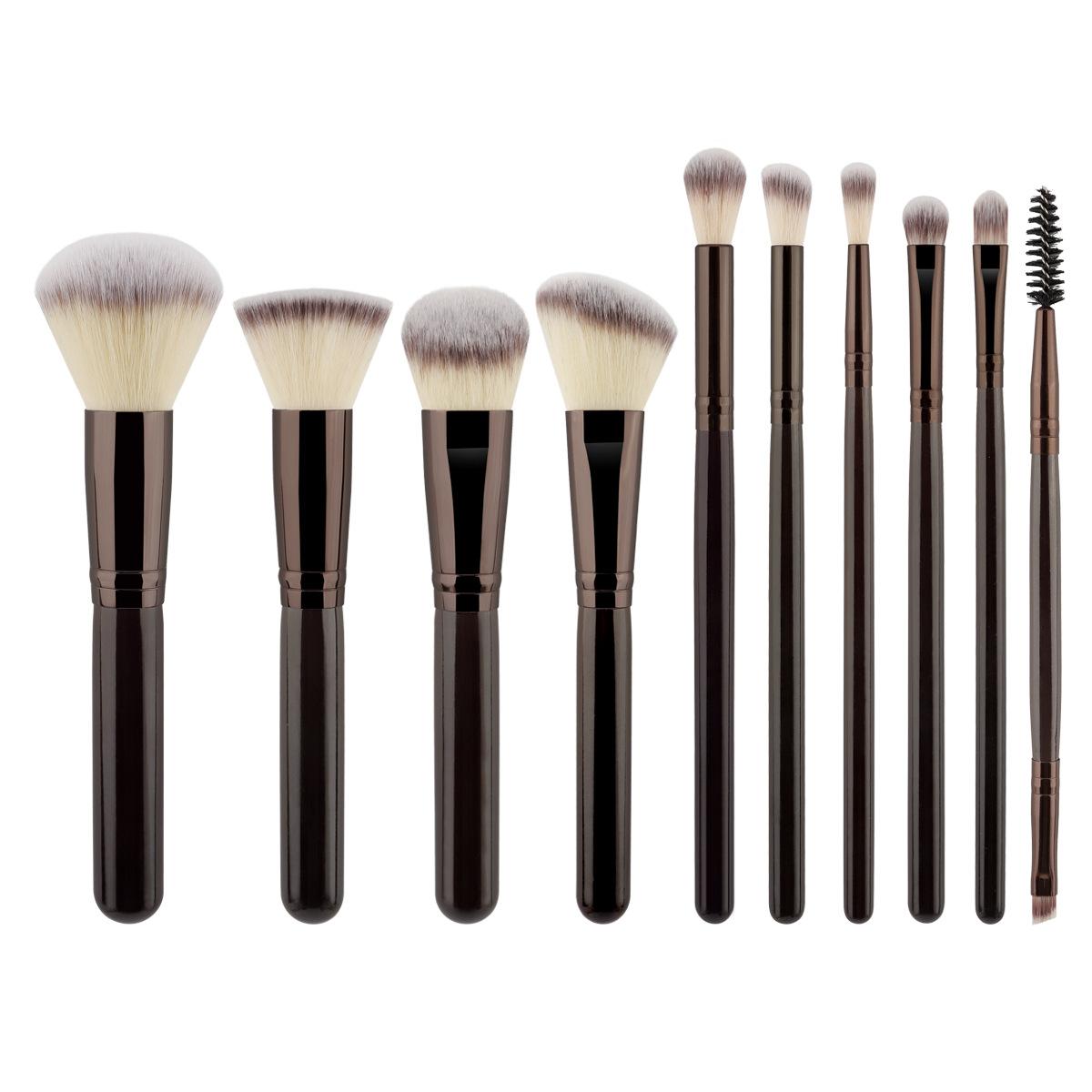 

10 Makeup Brush Set Loose Powder Brush Flame Brush Grooming Brush Flat Head Foundation Brush Eye Brush Makeup