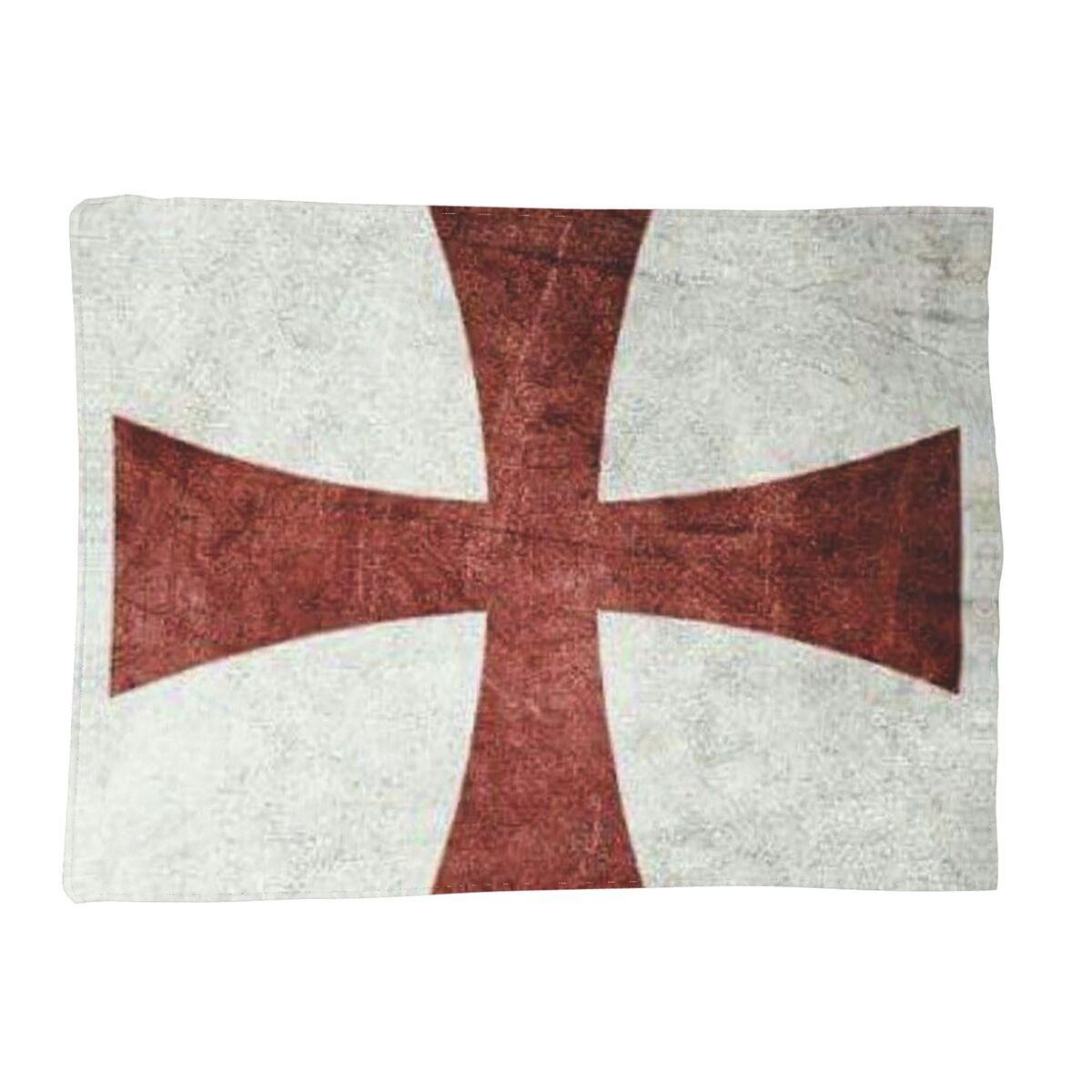 

Knights Templar Flag With Coat Of Arms Medieval Warrior Cross Blanket Soft Warm Flannel Throw Blanket for Bed Living room Sofa 80x120cm