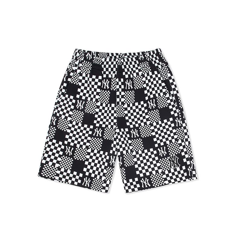 MLB Checkerboard New York Yankees Casual Shorts Unisex Charcoal Gray 3ASPECE33- S