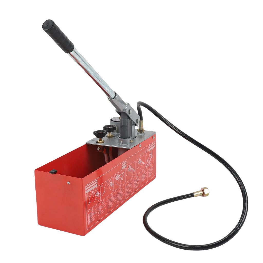 Hand Pressure Test Pump 50 Bar 5 MPa 726 Psi with 12L Tank Dual Valve System Manual Hydraulic Pressure Pump for Pipe