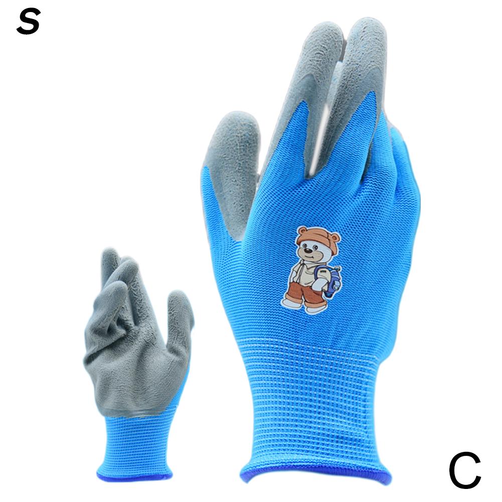 1 Pair Children Labor Cartoon Protective Gloves Camping Gardening Picking Beach Comb Thicken Wear-Resistant Latex Gloves
