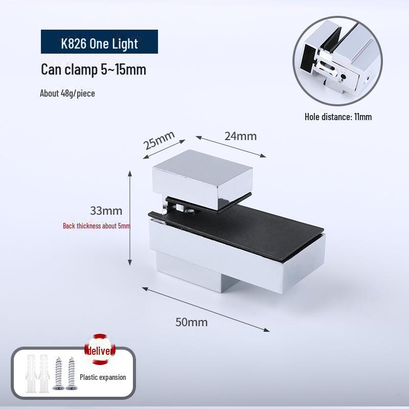 F-shaped Duckbill Glass Clamp for Bathroom/Kitchen 
