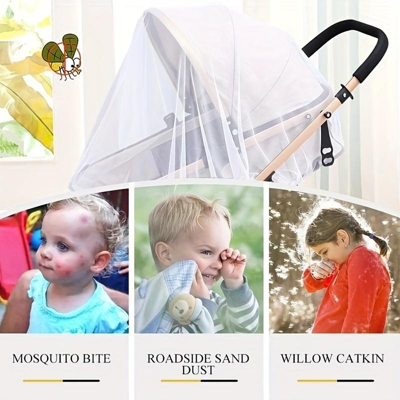 Breathable Stroller Mosquito Net, Silk Mesh Baby Buggy Cover, Universal Insect Screen Protector, Safety Gift for New Parents
