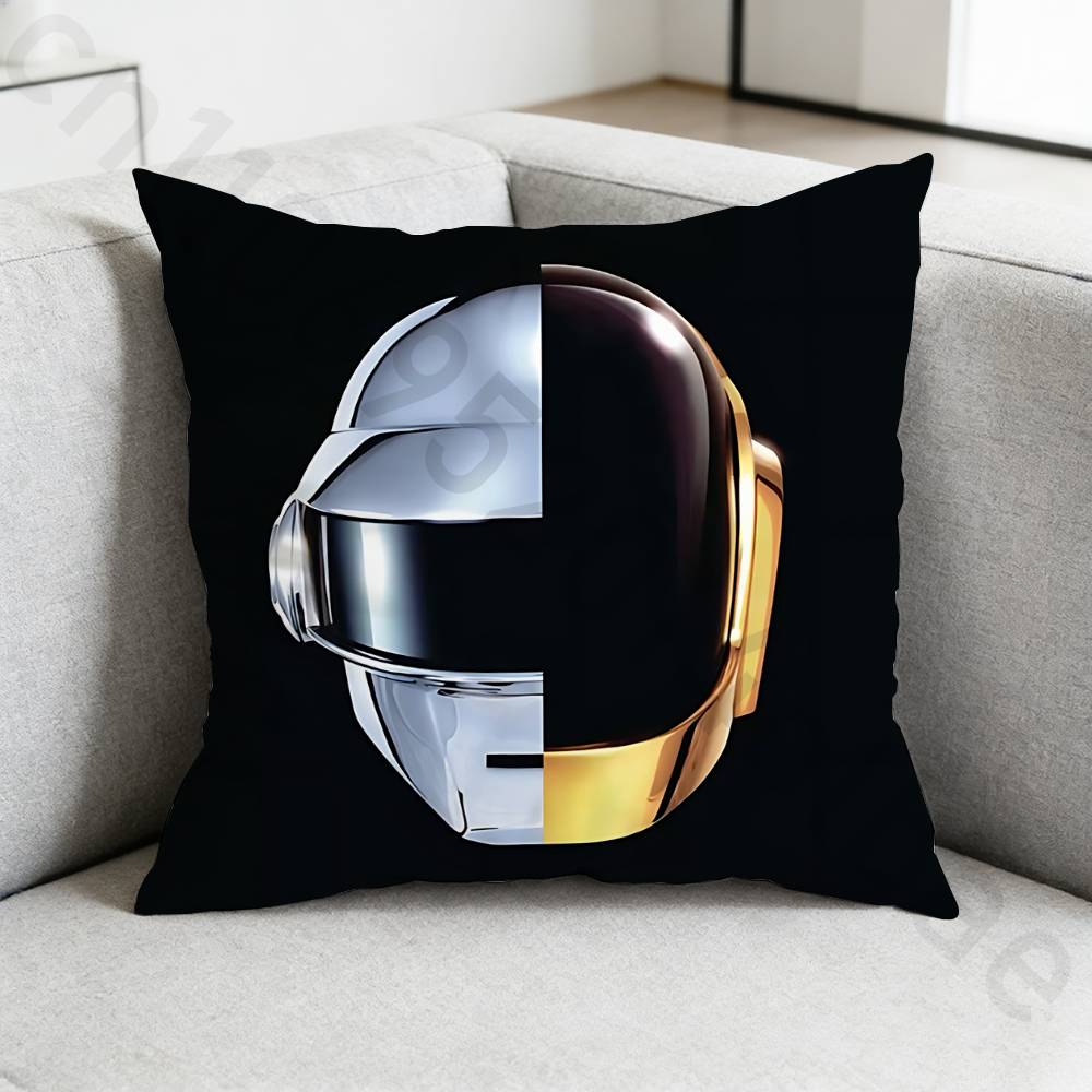 DDaft PPunk Band Pillow Case Antidustmite Pillowcase Invisible Zipper Silky Short Plush Sofa Cushion Cover