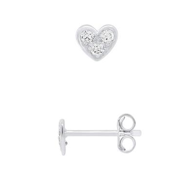 Earrings - LÉA &; ARTHUR - Heart - 925 Silver - Zirconium Oxides - Push-up System