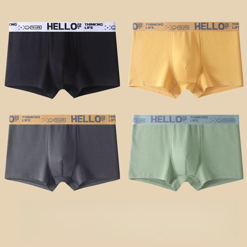 4pcs Men's Underwear Men's Boxer Shorts Oversized Breathable Underwear Youth Trend Four Cornered Underwear and Bottom Pants