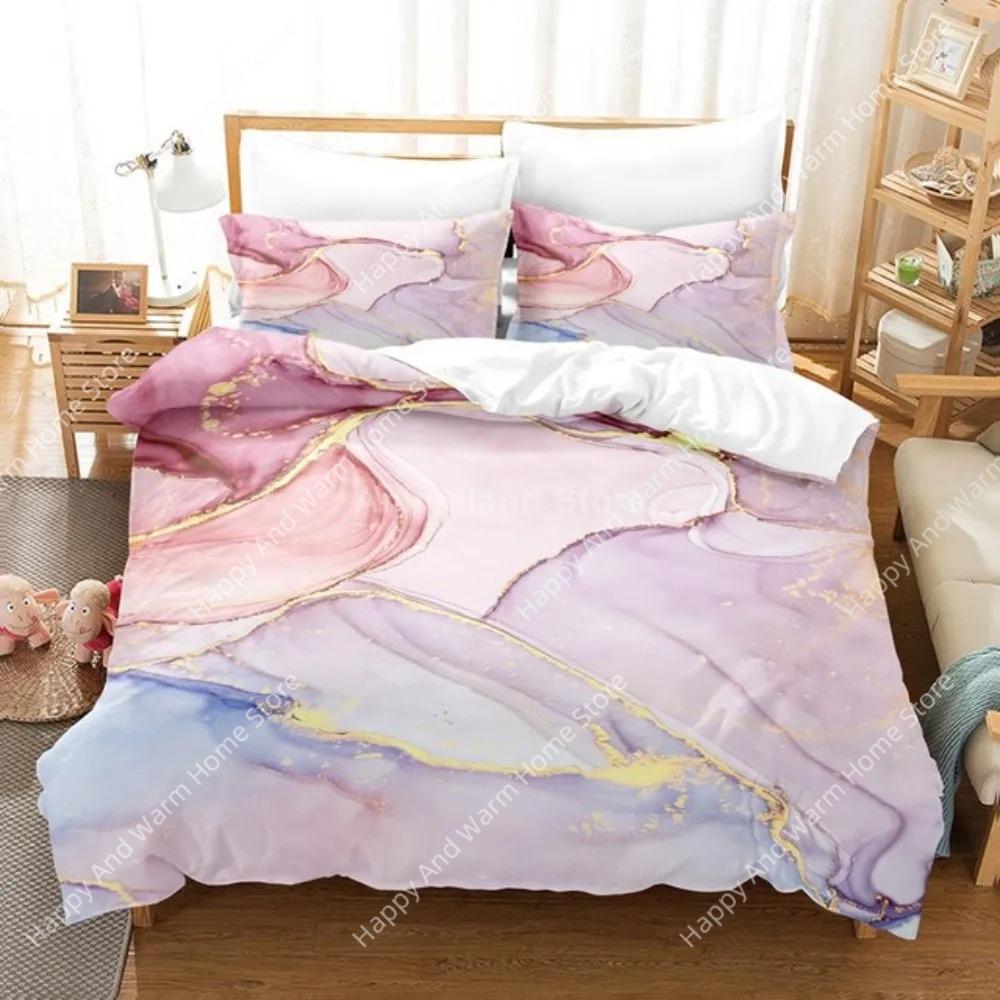 Luxury 3D Black Marble Bedding Sets Simplicity Gilding Bed Linen Women Girls Single Double Twin Queen King Size Duvet Cover Sets